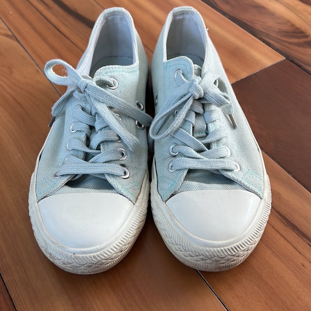 LOFT mint green canvas sneakers